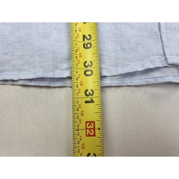Calvin Klein Size XL Mens Powder Blue Linen Blend Embroidered Pocket Logo NWT - Picture 9 of 11